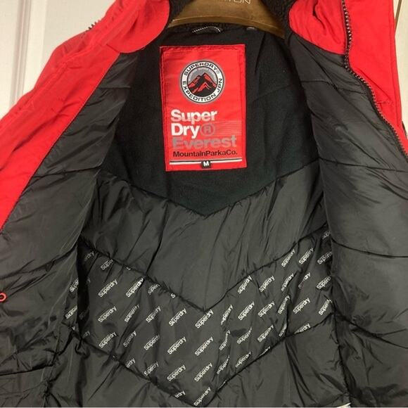 NWOT SUPERDRY Coat Men M Red Parka Long-Sleeve Button Down “Rookie” - Picture 5 of 14